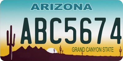 AZ license plate ABC5674