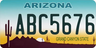 AZ license plate ABC5676