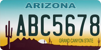 AZ license plate ABC5678
