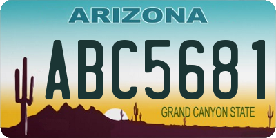 AZ license plate ABC5681