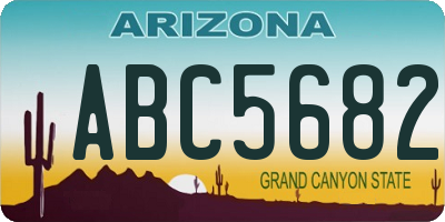 AZ license plate ABC5682