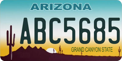 AZ license plate ABC5685