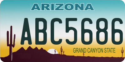 AZ license plate ABC5686