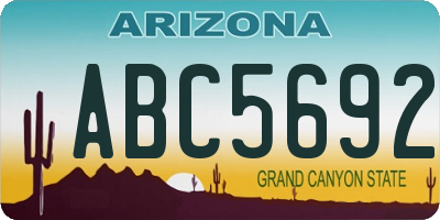 AZ license plate ABC5692