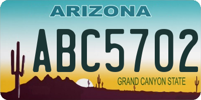 AZ license plate ABC5702