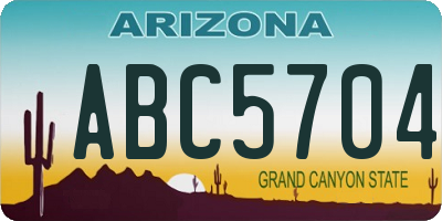 AZ license plate ABC5704