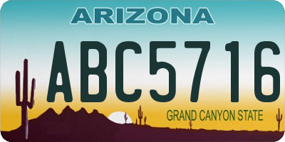 AZ license plate ABC5716