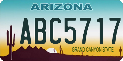 AZ license plate ABC5717