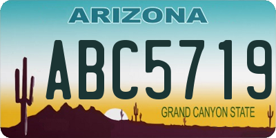 AZ license plate ABC5719