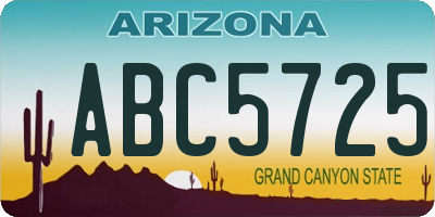 AZ license plate ABC5725