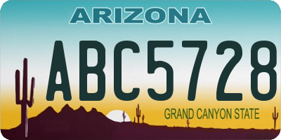AZ license plate ABC5728