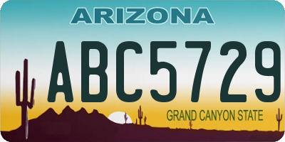 AZ license plate ABC5729
