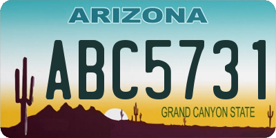 AZ license plate ABC5731