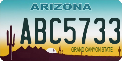AZ license plate ABC5733