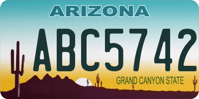 AZ license plate ABC5742