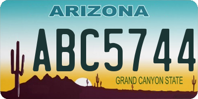 AZ license plate ABC5744