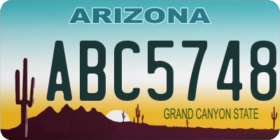 AZ license plate ABC5748