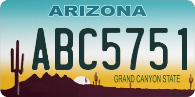 AZ license plate ABC5751