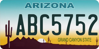 AZ license plate ABC5752