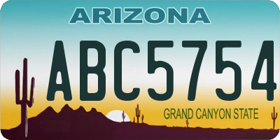 AZ license plate ABC5754