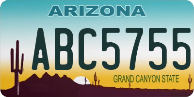 AZ license plate ABC5755