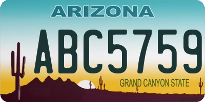 AZ license plate ABC5759