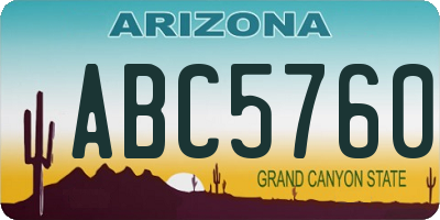 AZ license plate ABC5760