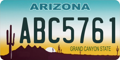 AZ license plate ABC5761