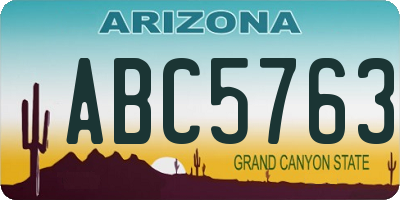 AZ license plate ABC5763