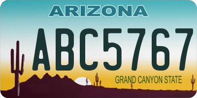 AZ license plate ABC5767