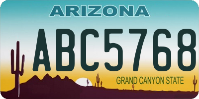AZ license plate ABC5768