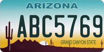 AZ license plate ABC5769