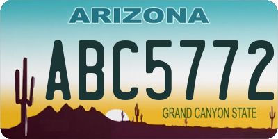AZ license plate ABC5772