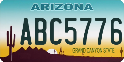 AZ license plate ABC5776