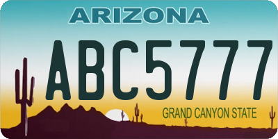 AZ license plate ABC5777