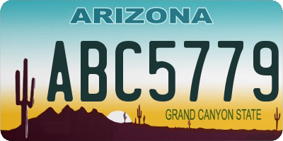AZ license plate ABC5779