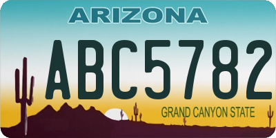 AZ license plate ABC5782