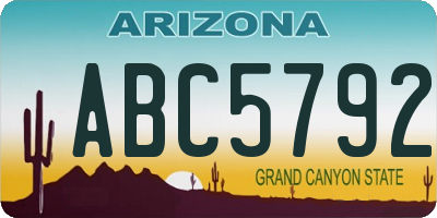 AZ license plate ABC5792