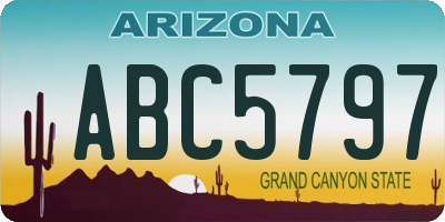 AZ license plate ABC5797