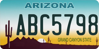 AZ license plate ABC5798