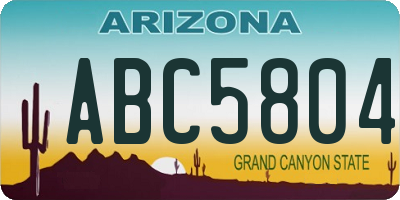 AZ license plate ABC5804