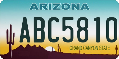 AZ license plate ABC5810