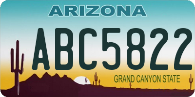 AZ license plate ABC5822