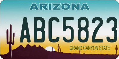 AZ license plate ABC5823