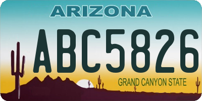AZ license plate ABC5826
