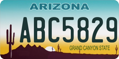 AZ license plate ABC5829