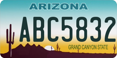 AZ license plate ABC5832