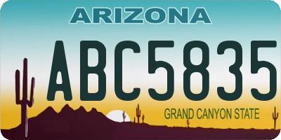 AZ license plate ABC5835