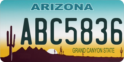 AZ license plate ABC5836