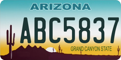 AZ license plate ABC5837